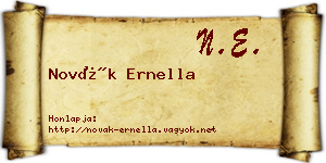 Novák Ernella névjegykártya